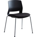 Lorell Arctic Series Stack Chairs Foam Black, Fabric Seat, PK2 42948